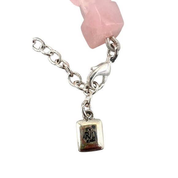 Lauren Ralph Lauren Rose Quartz Necklace Geometric Crystals 16-18"L - Picture 5 of 5